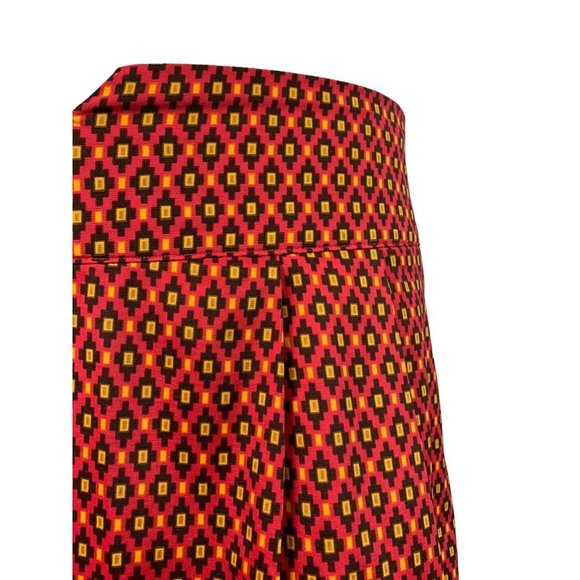 Large Tulle Red Diamond Pattern Mini Skirt Lined Back Zip 19" Length - Picture 6 of 7